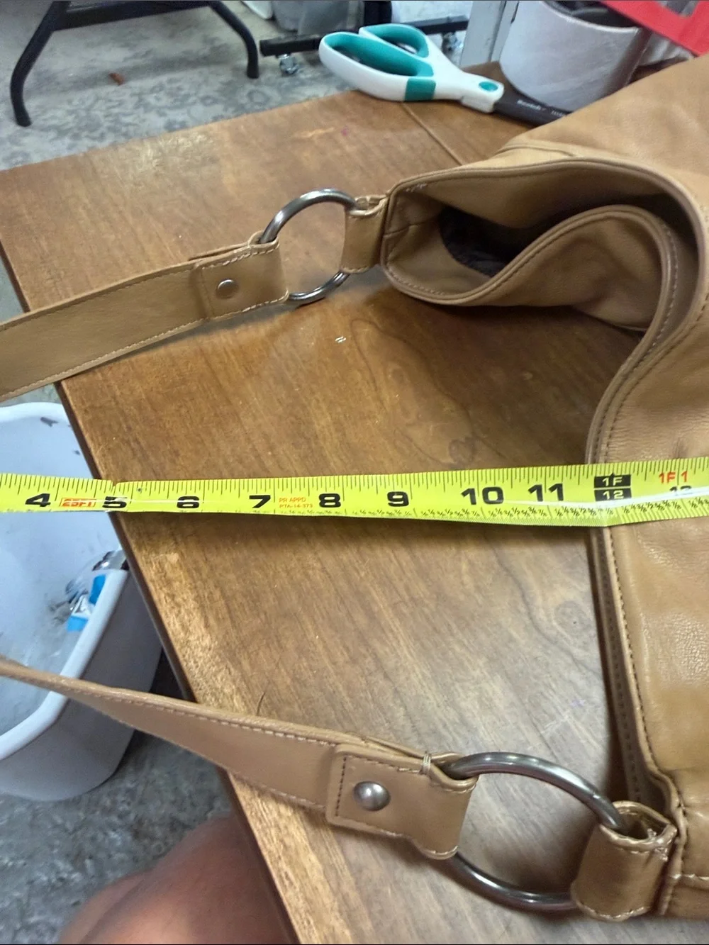 Kenneth Cole Reaction Tan Leather Hobo Bag Vintage Y2K
